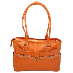 McKlein USA Willow Springs 15" Leather Laptop Briefcase Orange